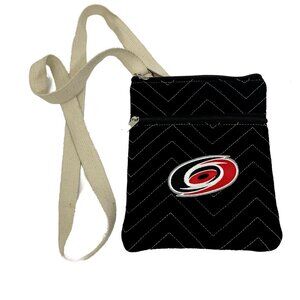 Carolina Hurricanes Hockey Quilted Crossbody Purse Bag Tote NHL Black Red Rare